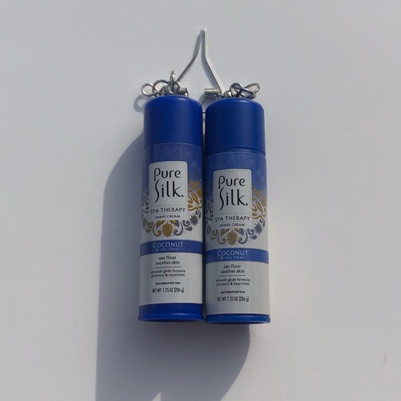 Hand Crafted Jewelry - Mini Brands Pure Silk Shaving Cream Earrings 🔍